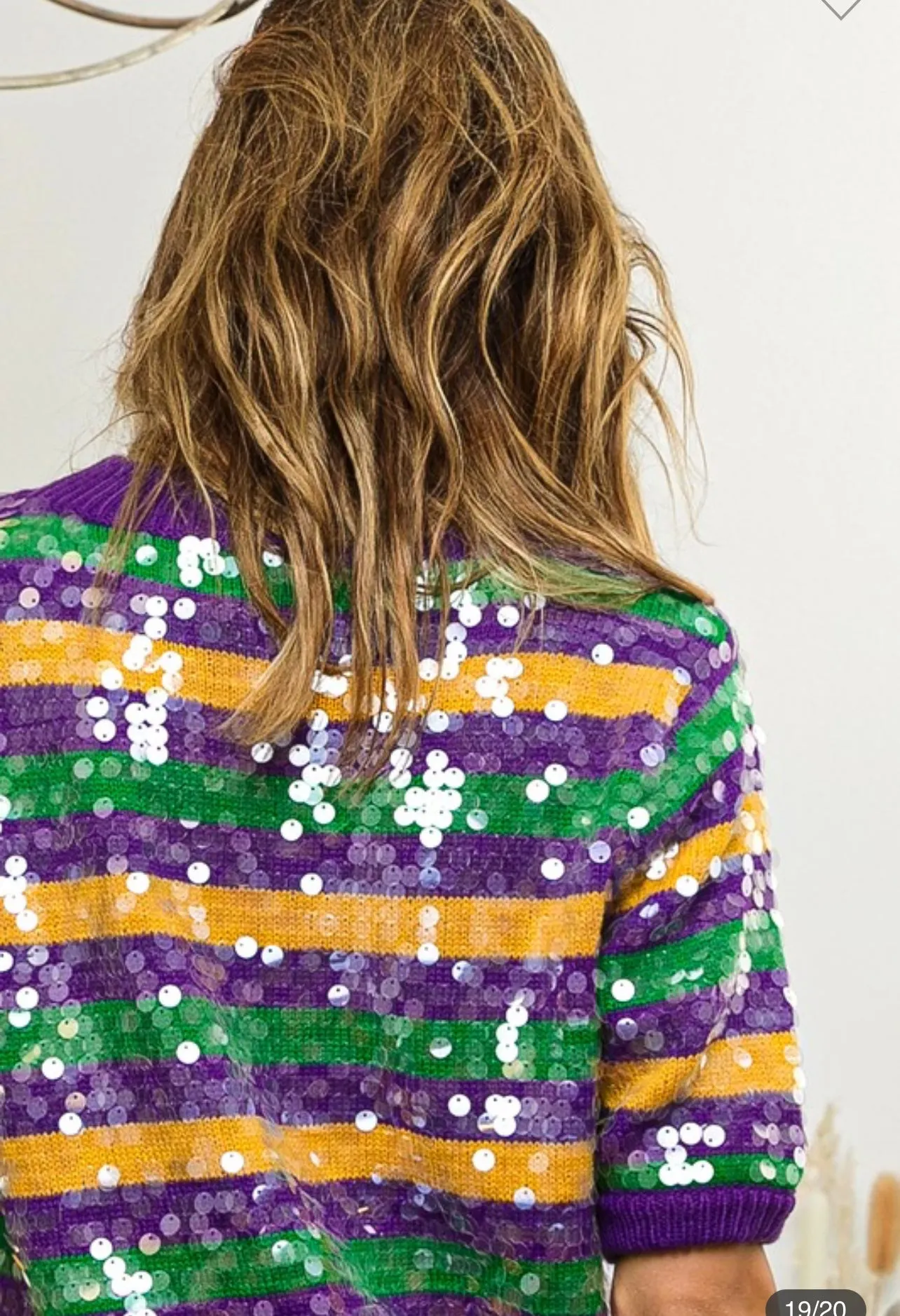 Mardi Gras Clear Sequin Sweater