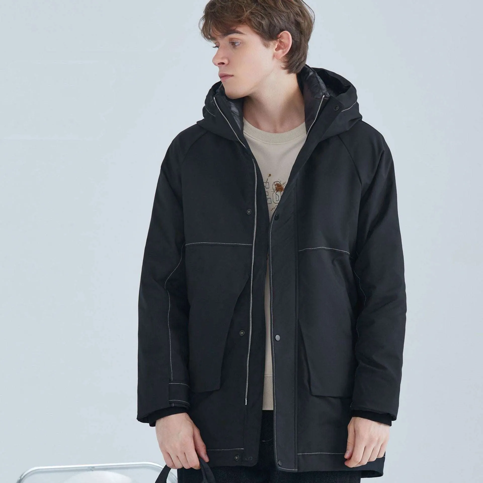 Men's Casual Winter White Duck Down Coat