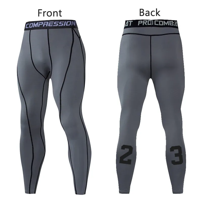 Men's Compression Pants Male Tights Leggings for Running Gym Sport Fitness Quick Dry Fit Joggings Workout White Black Trousers