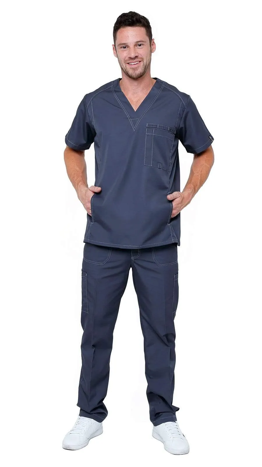 Men's Multi Pocket Utility Medical Scrubs - Style 102AV