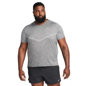 Men's Nike Dri-FIT Rise 365 Short Sleeve Running Top - Black/Heather/Reflective Silver