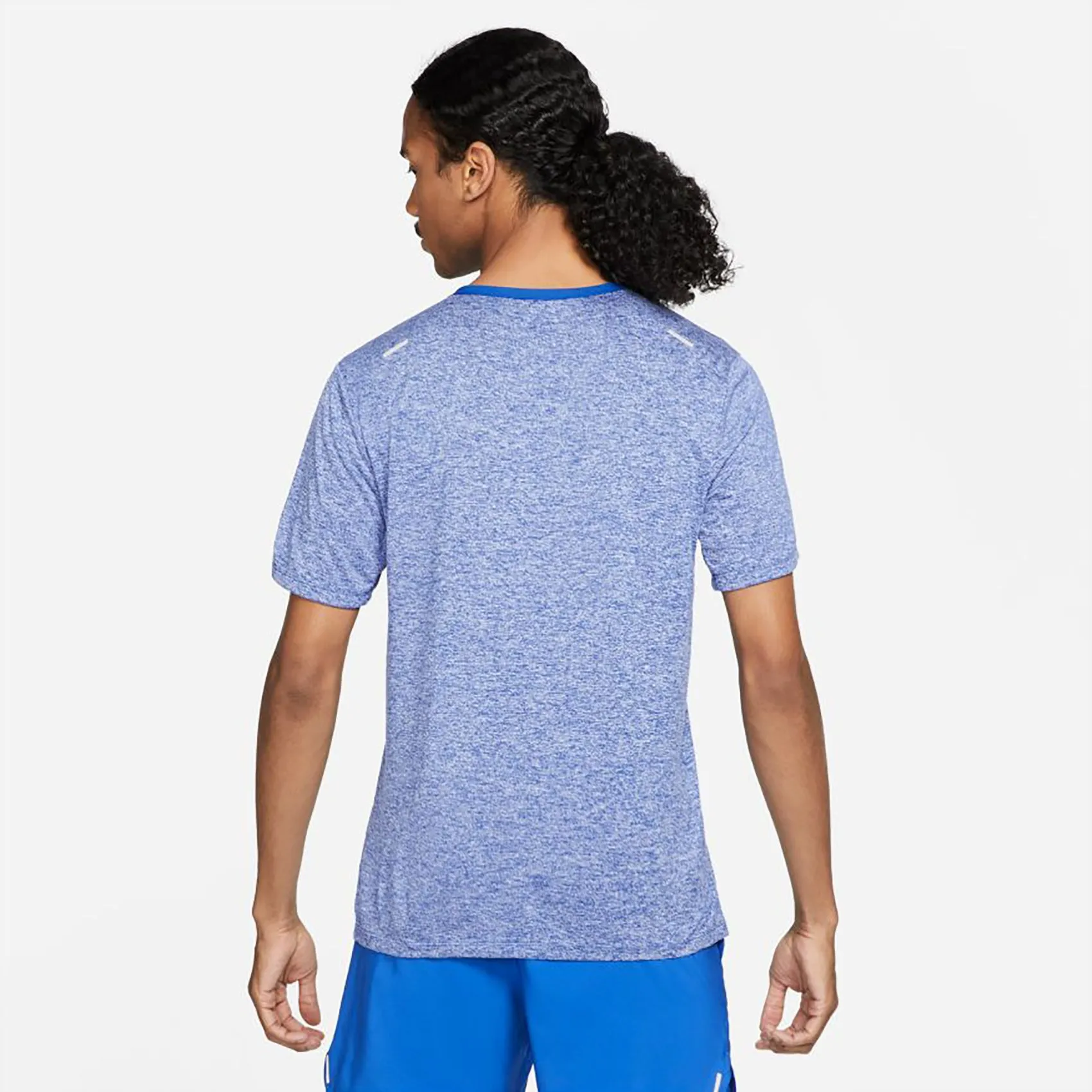 Men's Nike Dri-FIT Rise 365 Short Sleeve Running Top - Game Royal/Heather/Reflective Silver