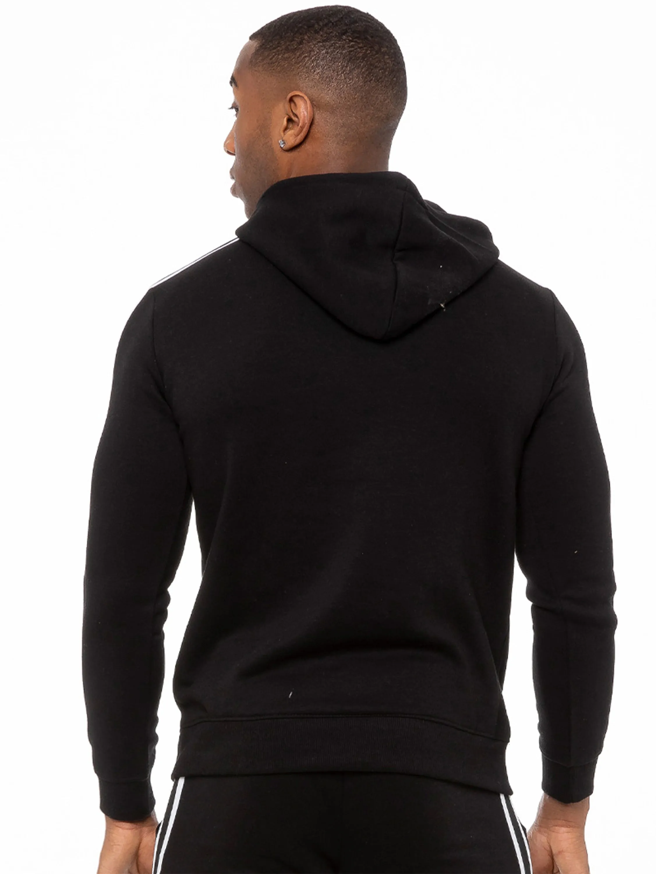 Mens Striped Fleece Pullover Hoody | Enzo Designer Menswear