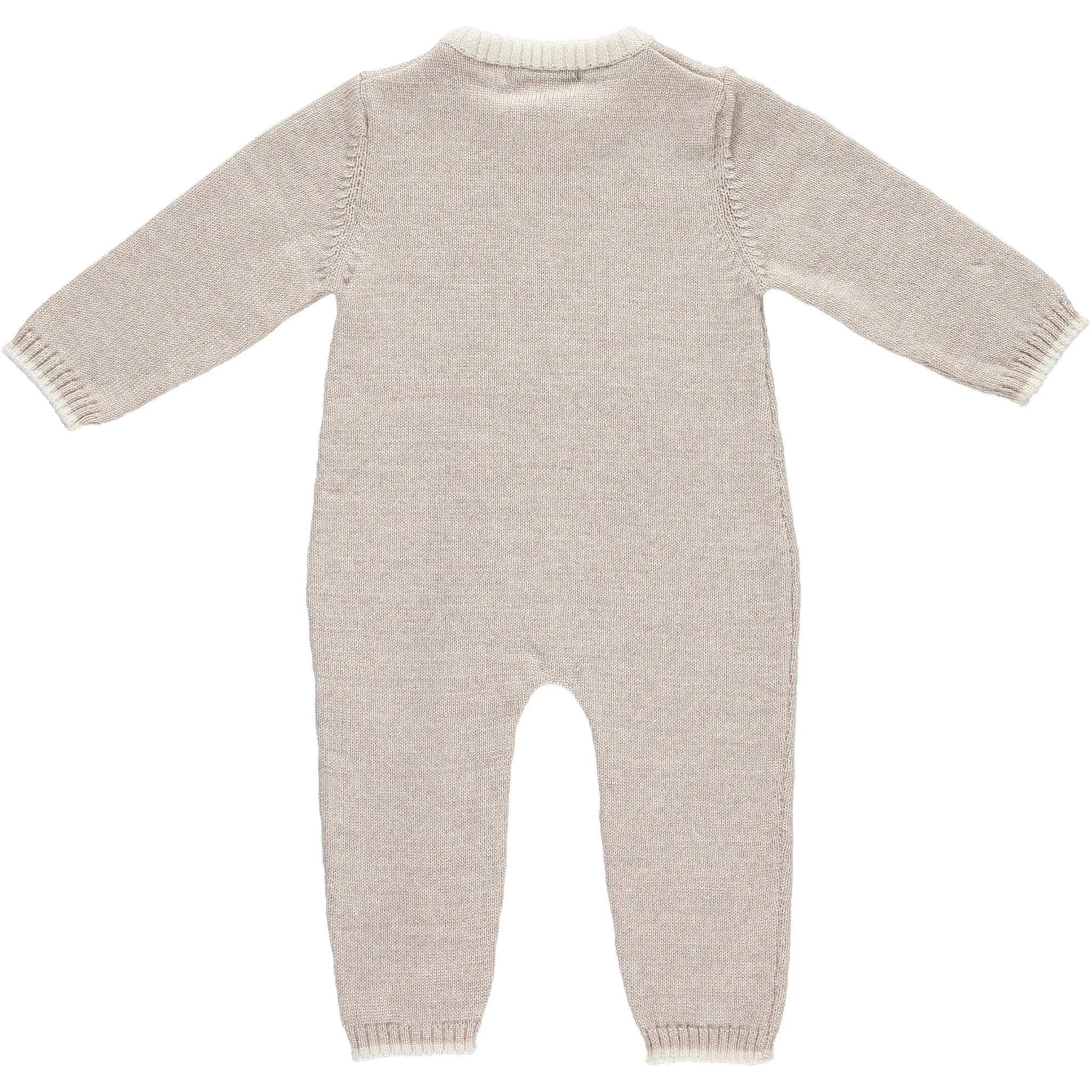 Merino Zip-Up Baby Daysuit - Oatmeal