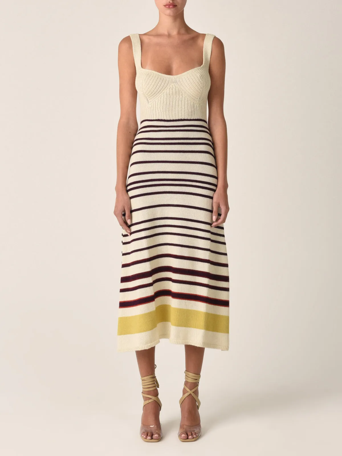 Muriel Dress Multi Mustard Stripe