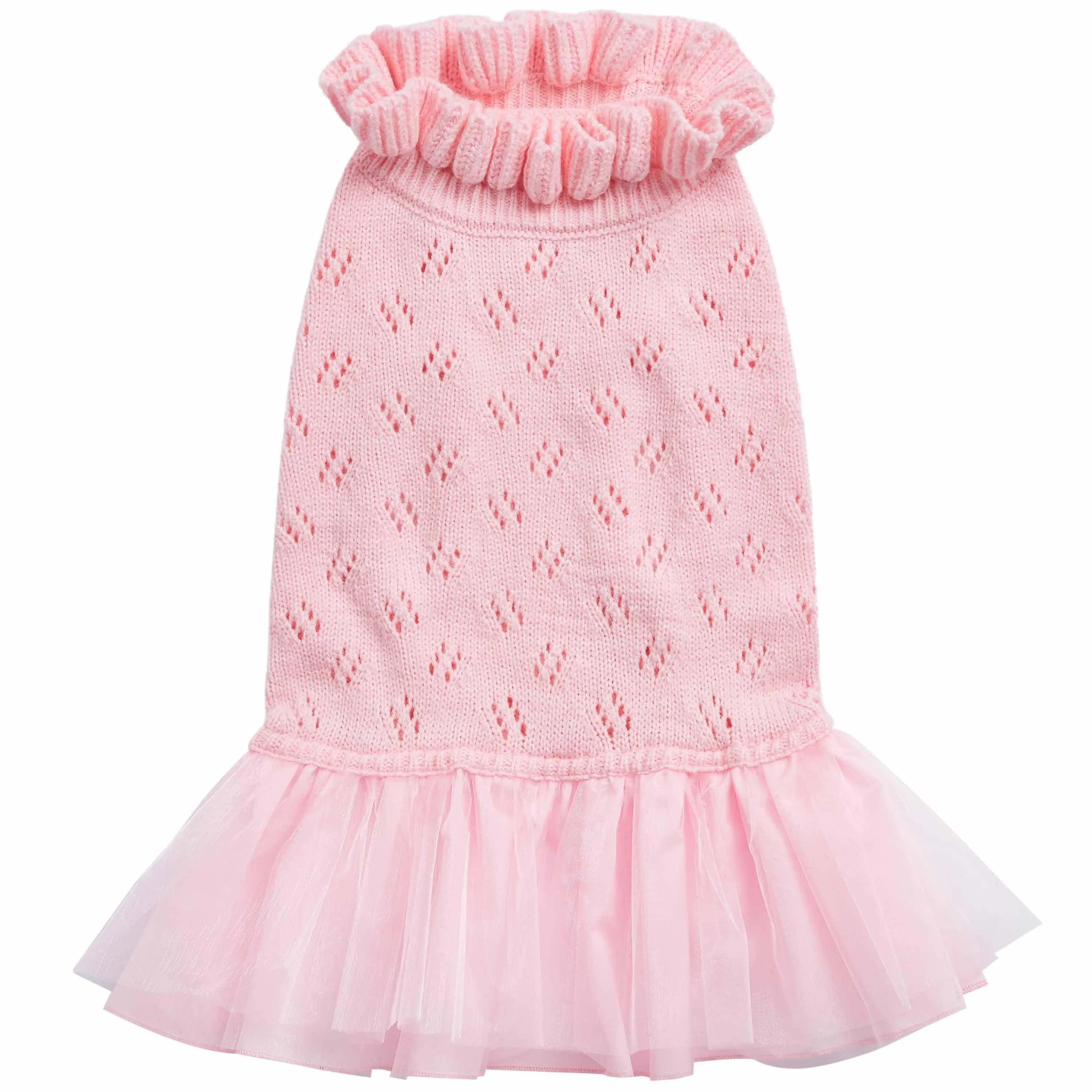 My Cutie Princess Ruffle Collar Dog Sweater Dress