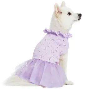 My Cutie Princess Ruffle Collar Dog Sweater Dress