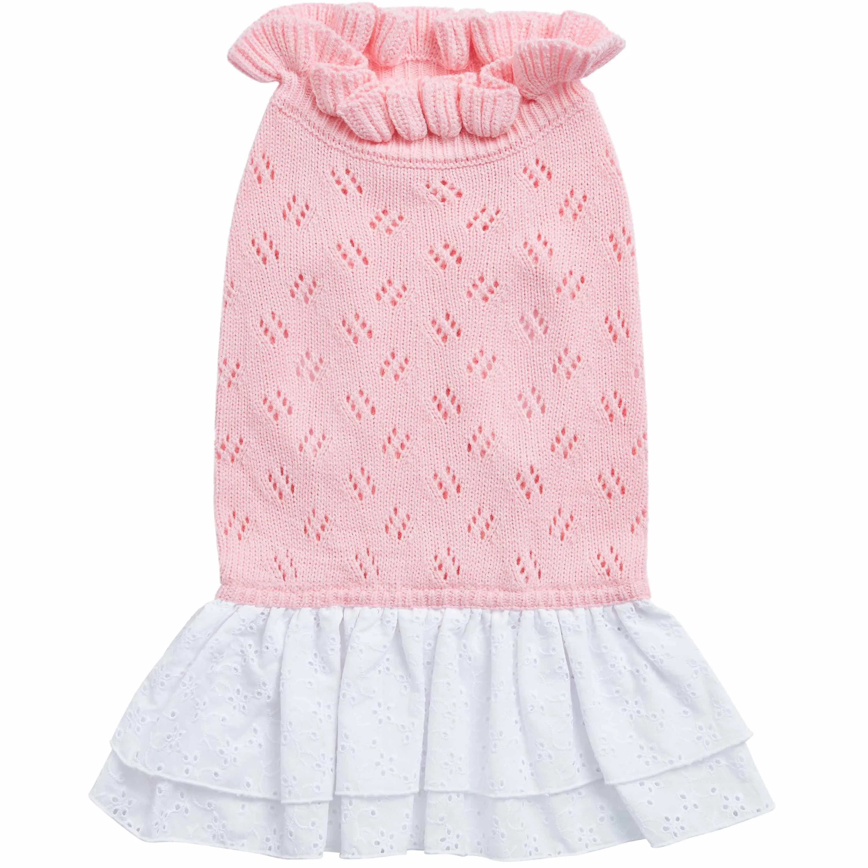 My Cutie Princess Ruffle Collar Dog Sweater Dress