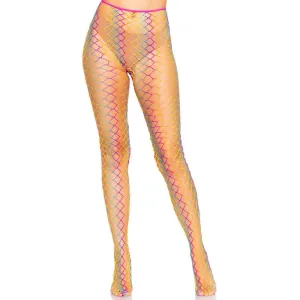 Ombre Rainbow Woven Net Tights - One Size -  Rainbow