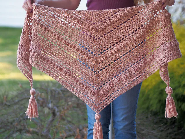 On the Way To Cape May Shawl Crochet Pattern DK or Sport Weight