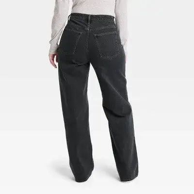 Open Box - Universal Thread Women's High Waisted Wide Leg Cropped High-Rise Jeans