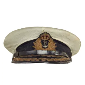 Original British WWII Royal Navy Admiral Visor Cap by Gieves Named To Admiral of the Fleet Andrew Browne Cunningham, 1st Viscount Cunningham of Hyndhope