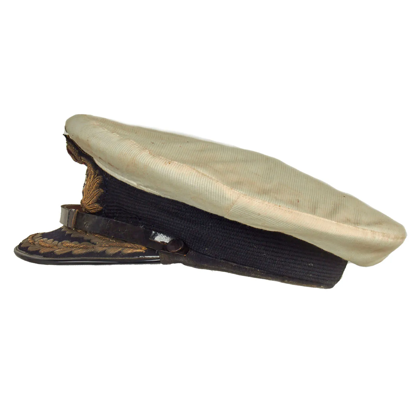 Original British WWII Royal Navy Admiral Visor Cap by Gieves Named To Admiral of the Fleet Andrew Browne Cunningham, 1st Viscount Cunningham of Hyndhope