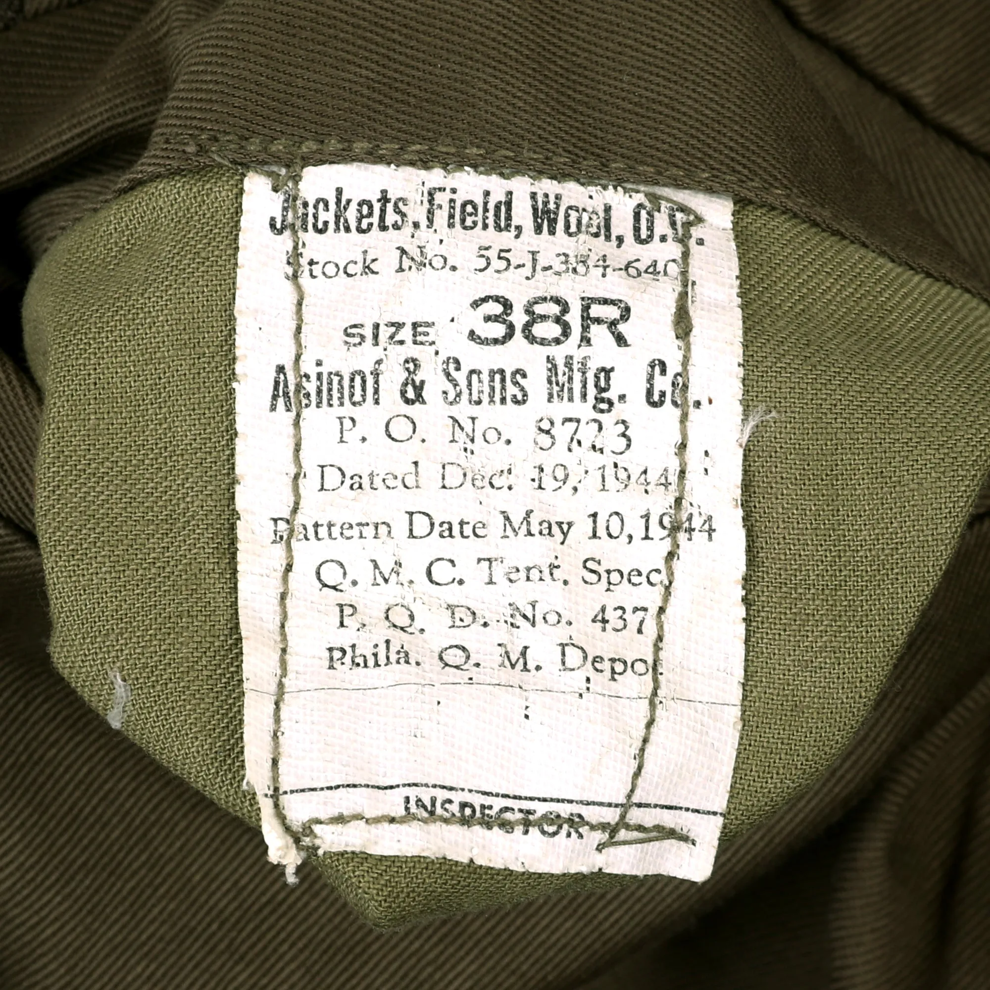 Original U.S. WWII Named 82nd Airborne Division Headquarters Ike Jacket with DUI on Shoulder Boards