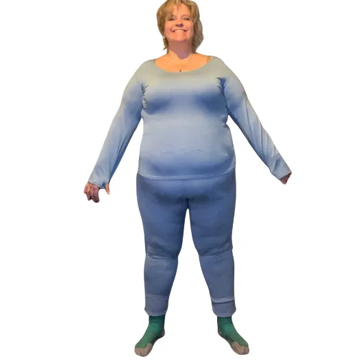 Ottomatic Threads Plus Size Base Layer Top - Ice Blue