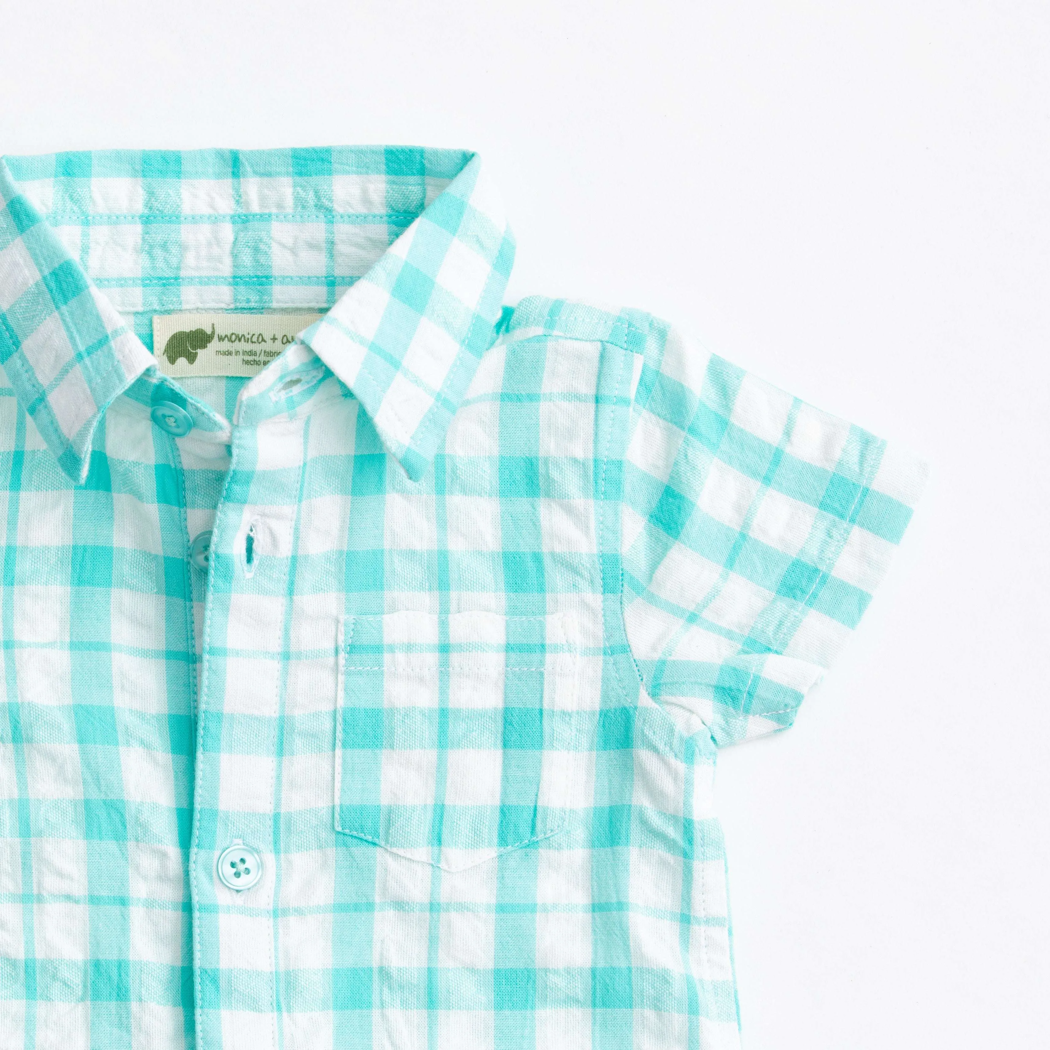 Oxford Romper_Mint Gingham