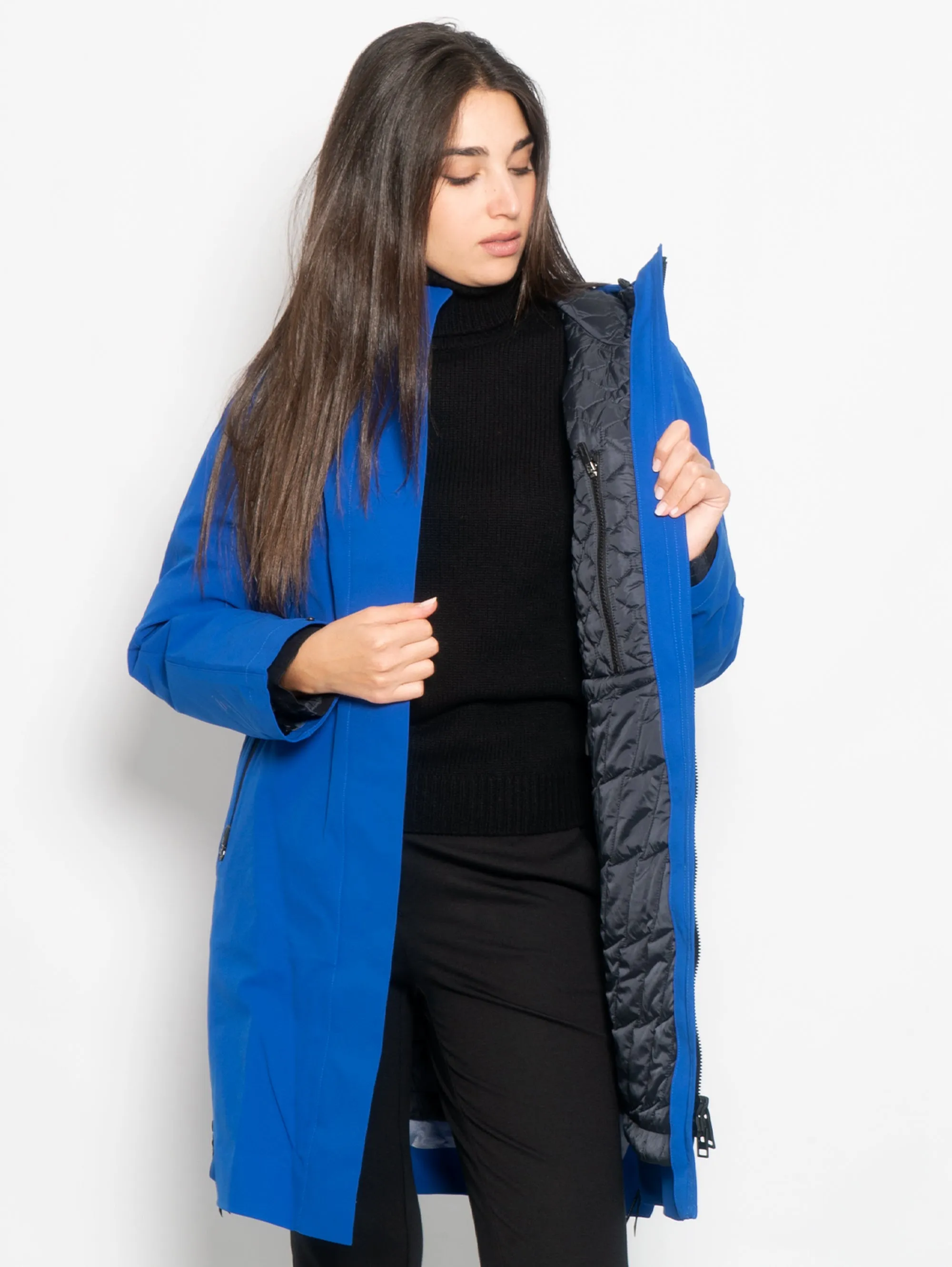 Parka Tre in Uno Donna Planck Blu Elettrico