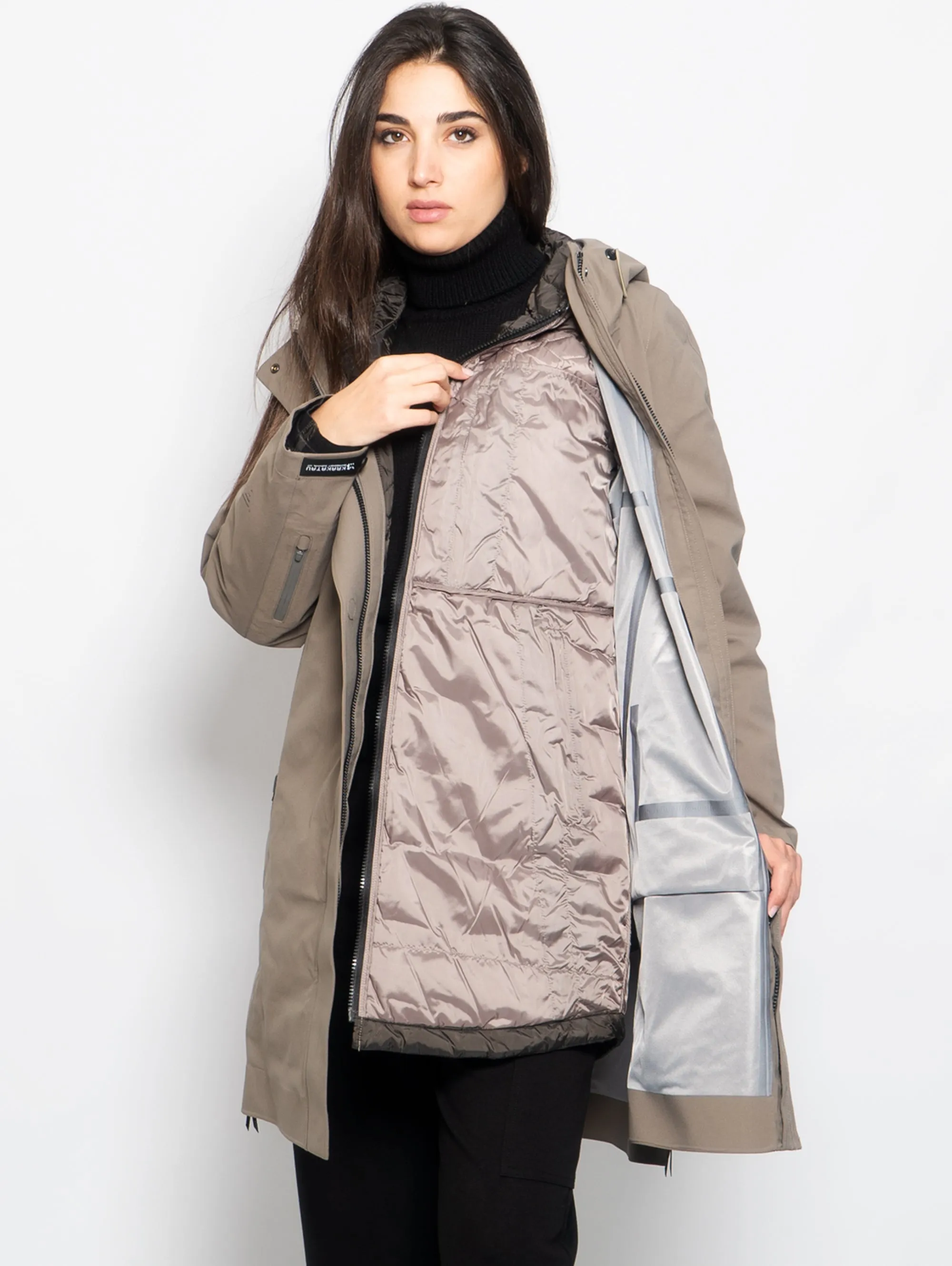 Parka Tre in Uno Donna Planck Fango