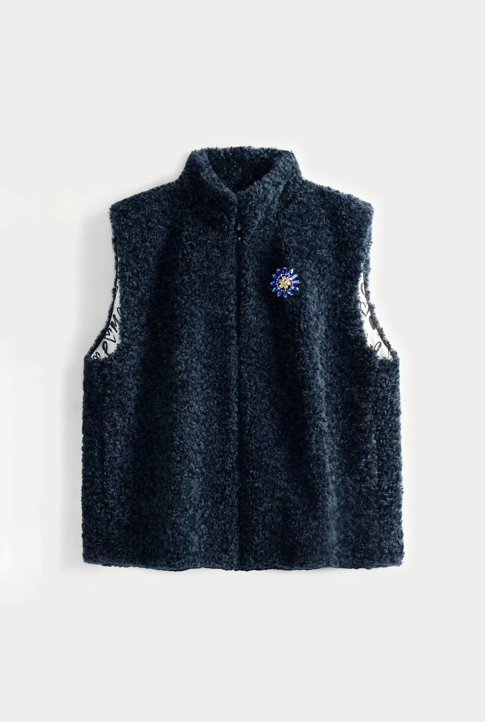 Pom Amsterdam Teddy Love Gilet- Navy