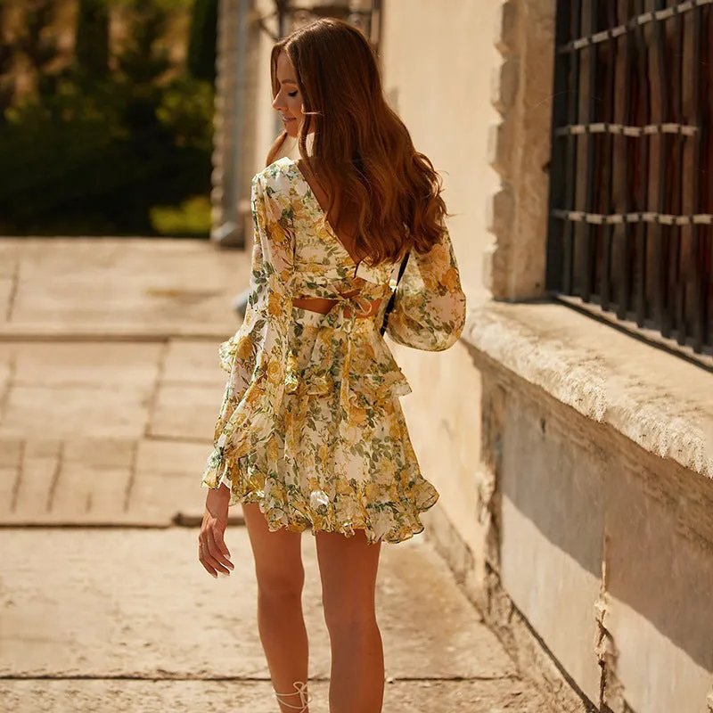 Puffed sleeve floral Dress for Women