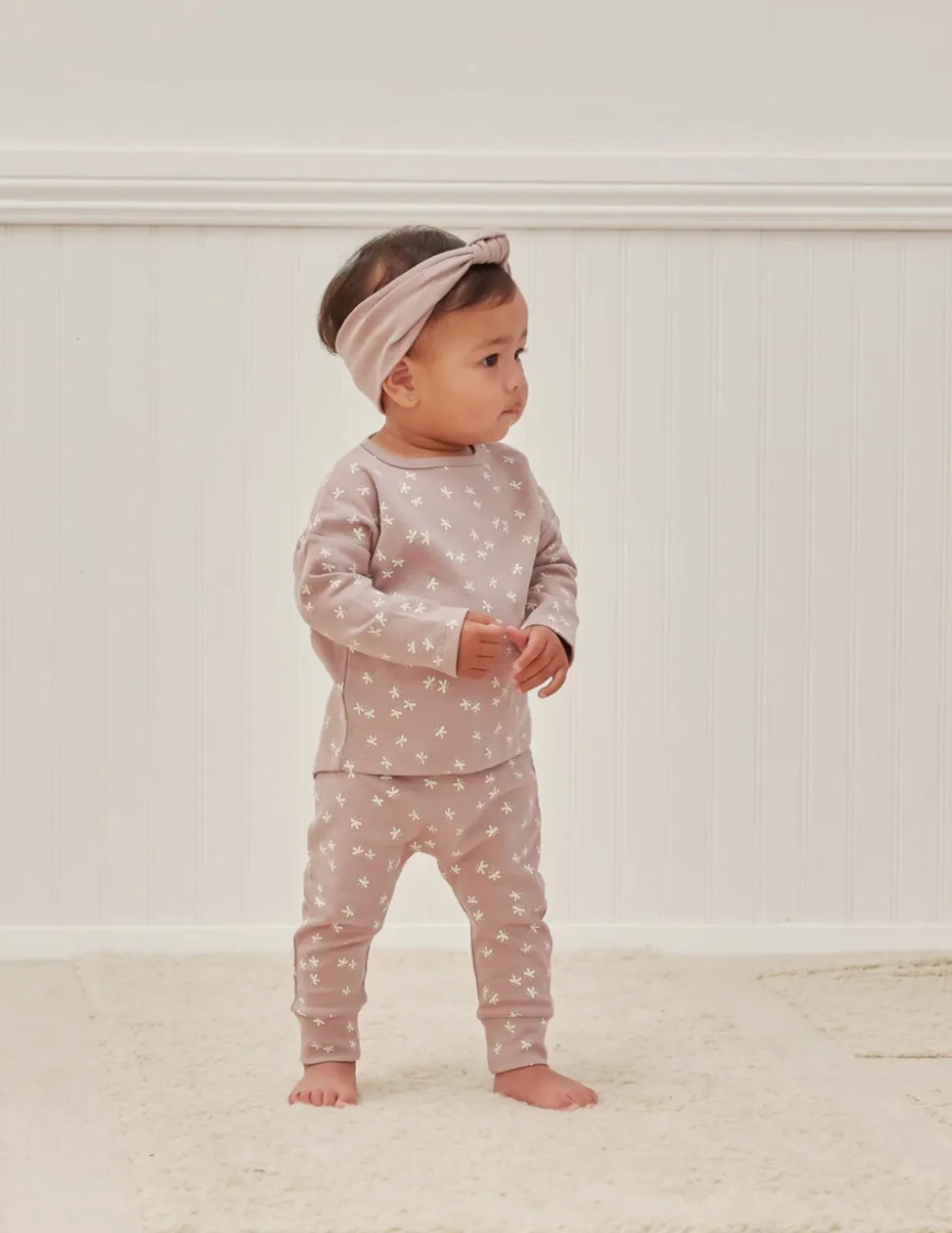 Quincy Mae Baby & Toddler Butterflies Tee & Drawstring Pants Set