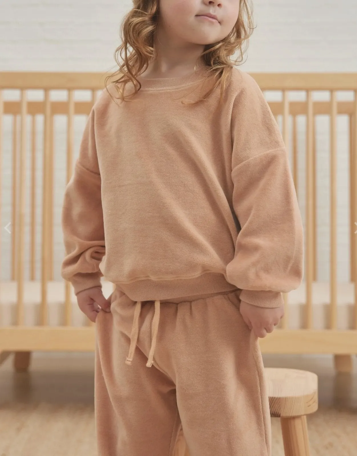 Quincy Mae Baby & Toddler Organic Velour Blush Sweatshirt and Pants