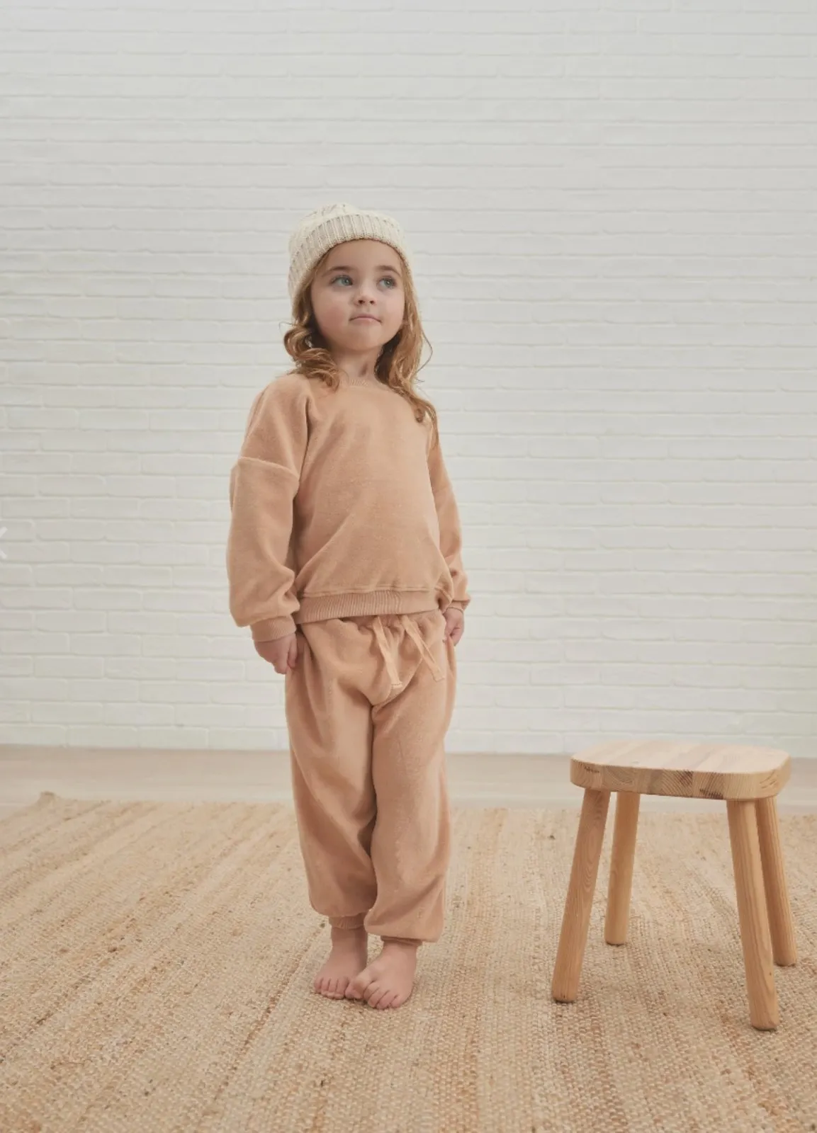 Quincy Mae Baby & Toddler Organic Velour Blush Sweatshirt and Pants