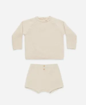 Quincy Mae Baby & Toddler Summer Knit Sweater & Shorts Set - 3 Color Choices