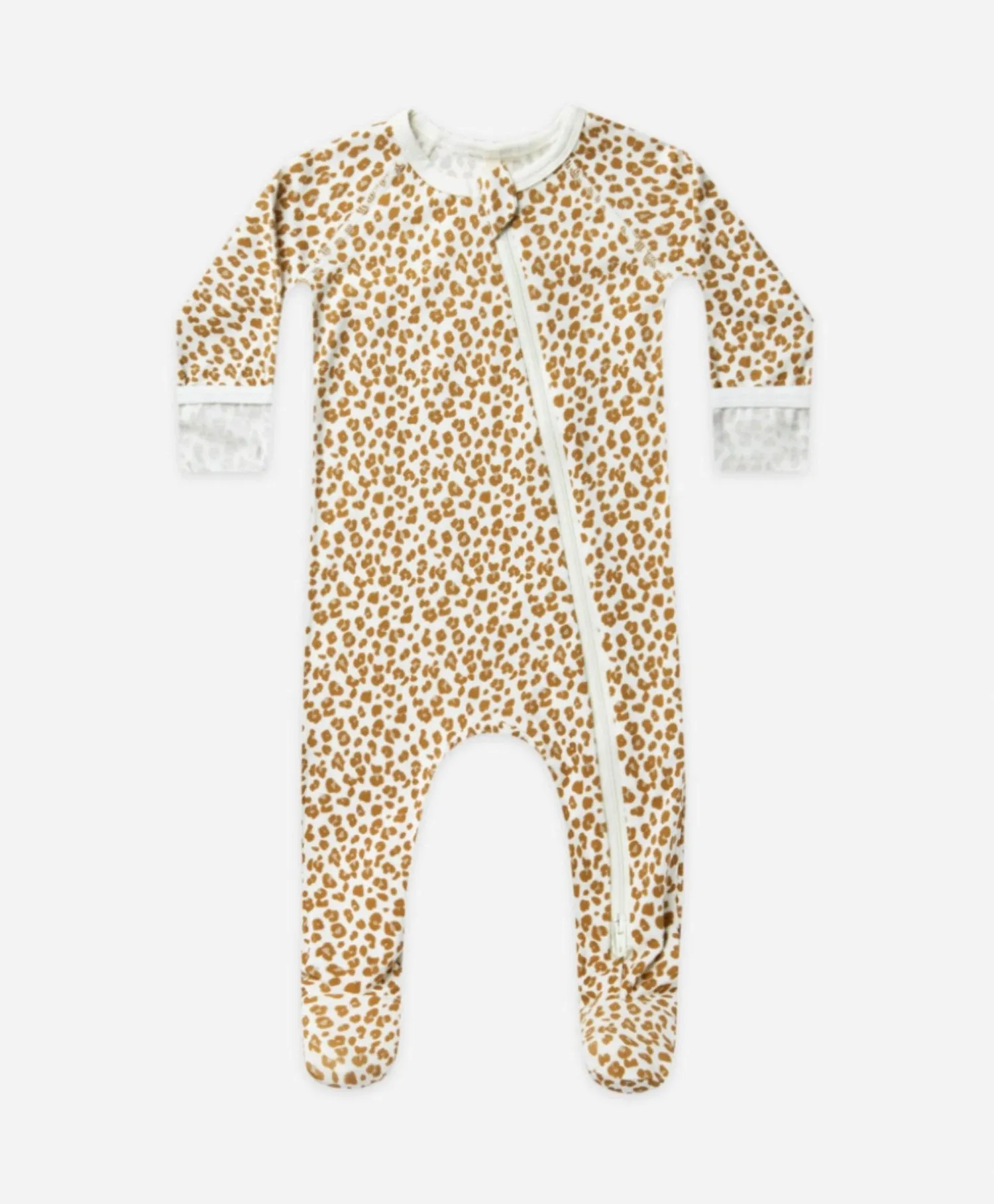 Quincy Mae Baby Bamboo Cheetah Print Zip Up Footed Pajamas