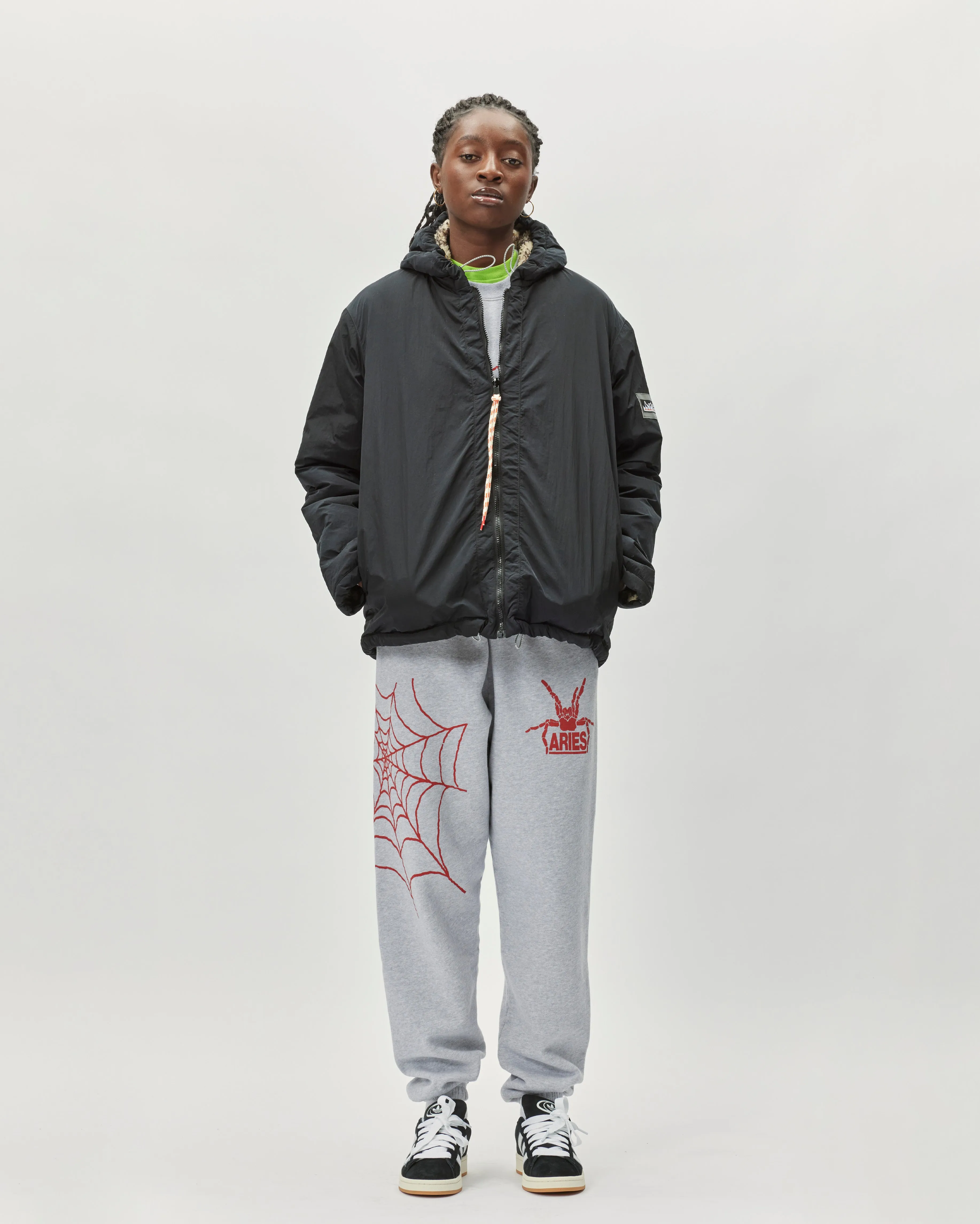 Reversible Nylon and Floral Fleece Parka