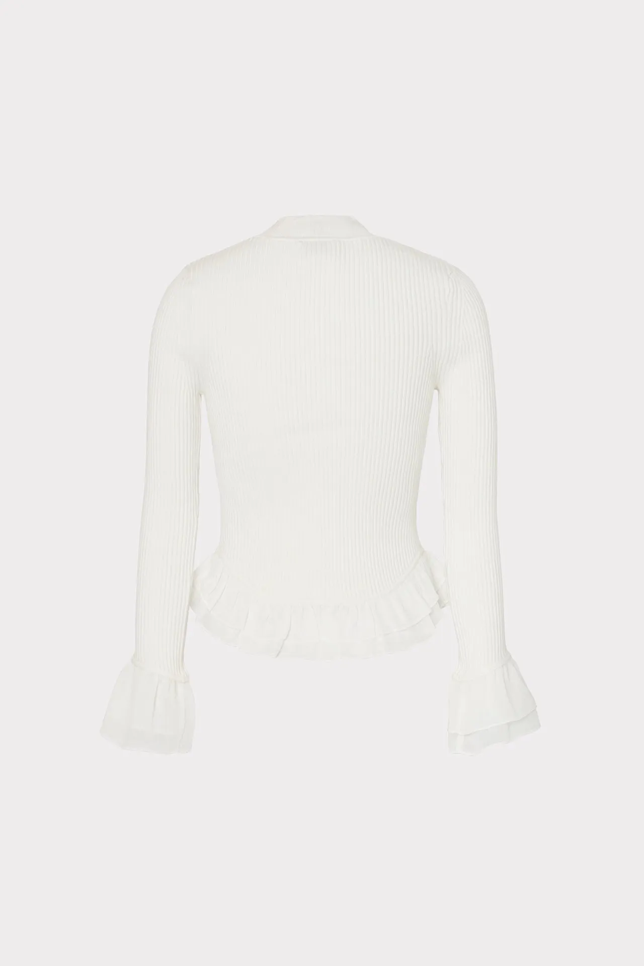 Ruffle Knit Mock Neck