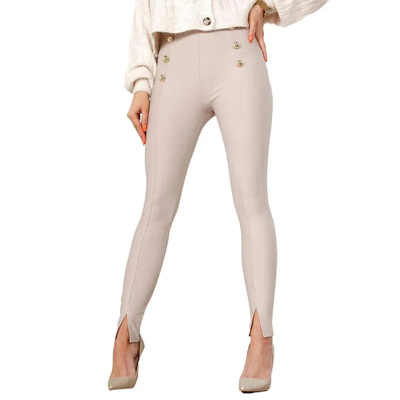 Samantha Slit Button Casual Pants