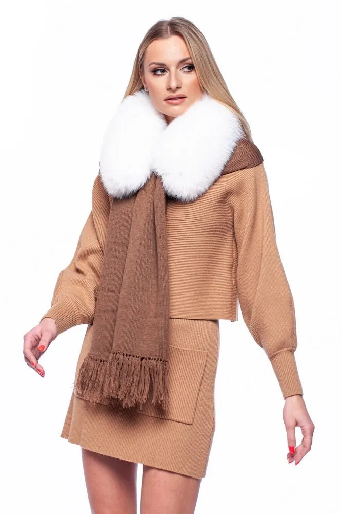 Scarf With Fox Fur Collar