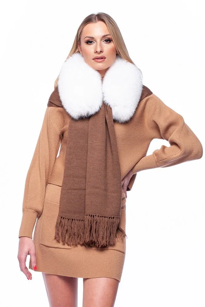 Scarf With Fox Fur Collar