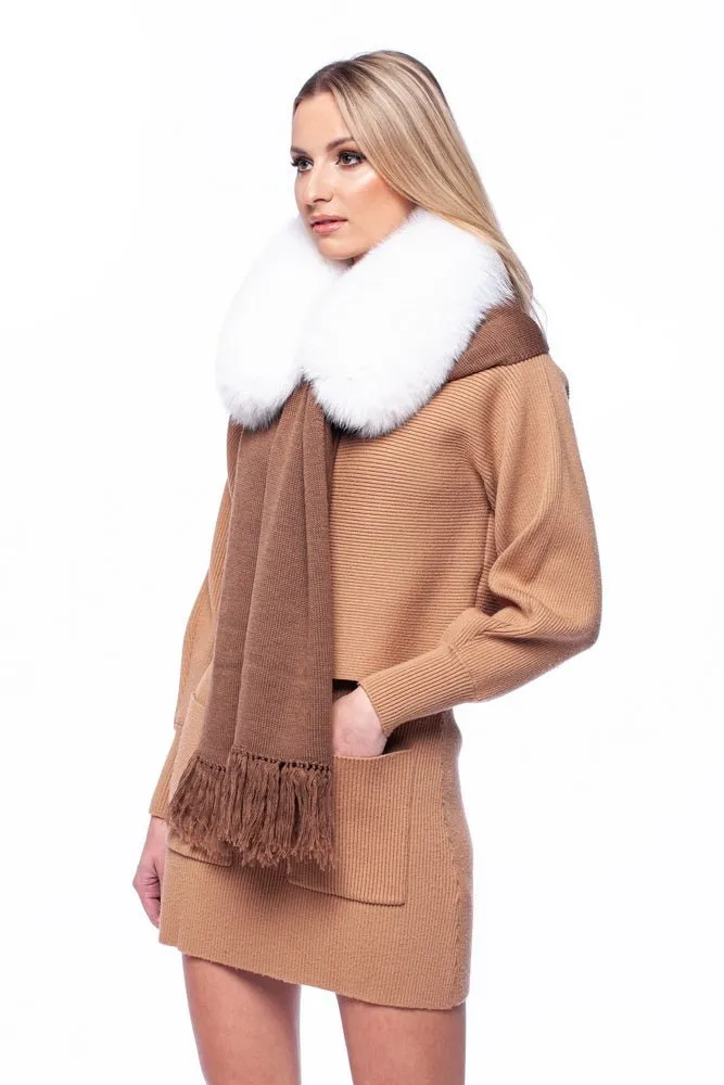 Scarf With Fox Fur Collar