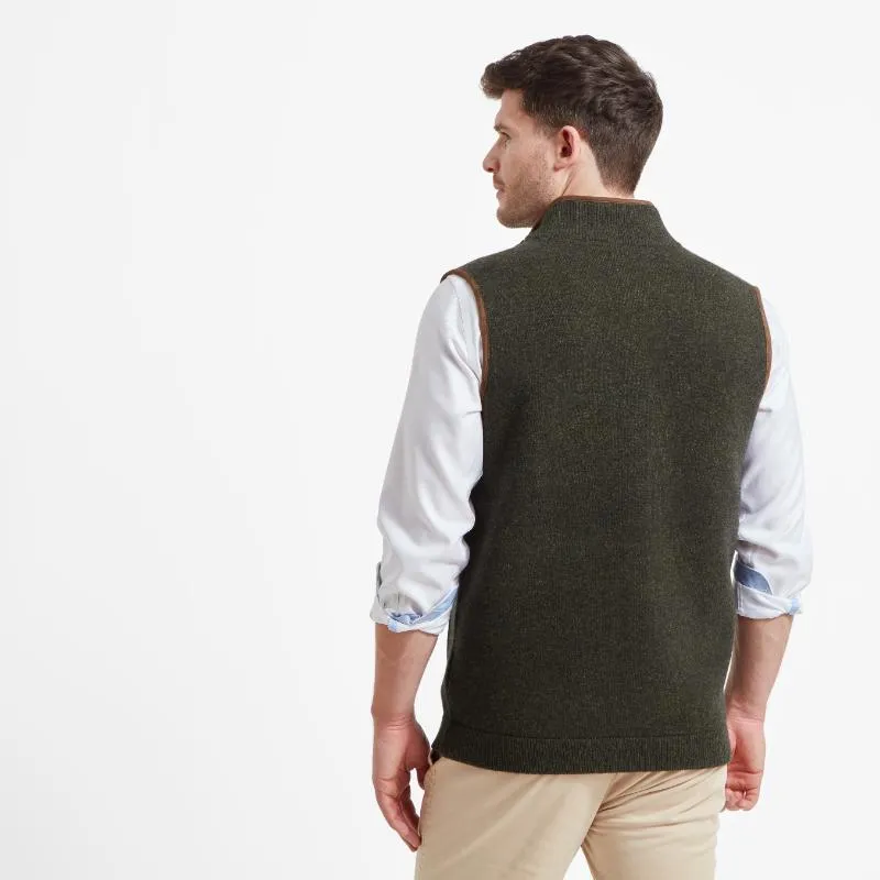 Schoffel Orkney Merino Mens Gilet - Loden Green