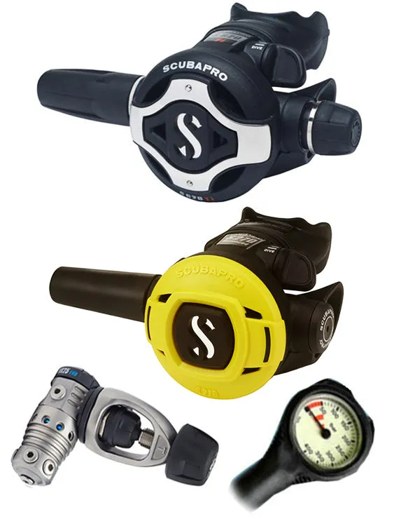 Scubapro Regulator Set: MK25 Evo Titanium (DIN or Yoke) / S620 X-Titanium / Octopus & Free Termo Gauge