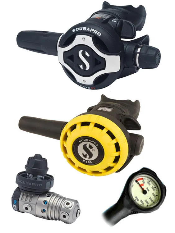 Scubapro Regulator Set: MK25 Evo Titanium (DIN or Yoke) / S620 X-Titanium / Octopus & Free Termo Gauge