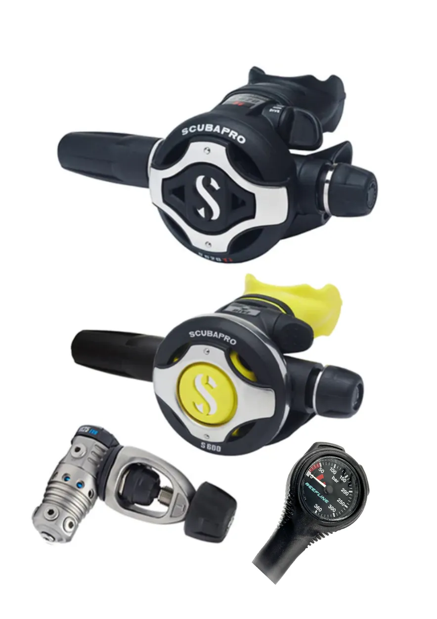 Scubapro Regulator Set: MK25 Evo Titanium (Din or Yoke)   S620 X-Titanium   Octopus   Free SPG