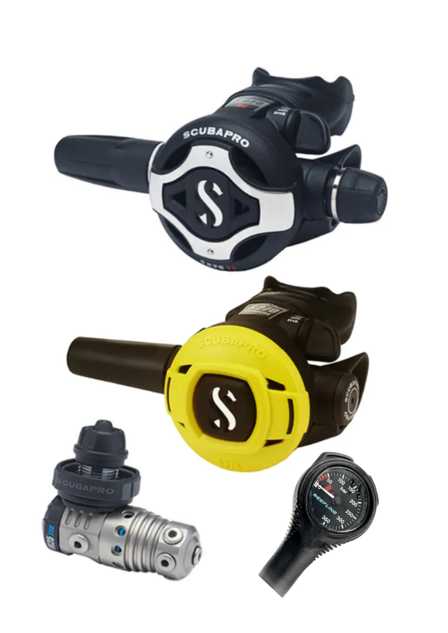 Scubapro Regulator Set: MK25 Evo Titanium (Din or Yoke)   S620 X-Titanium   Octopus   Free SPG