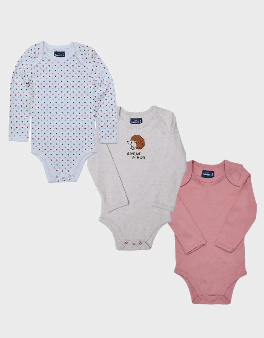 Season Amaranthus Long Sleeve Assorted Baby Rompers Pack Of 3