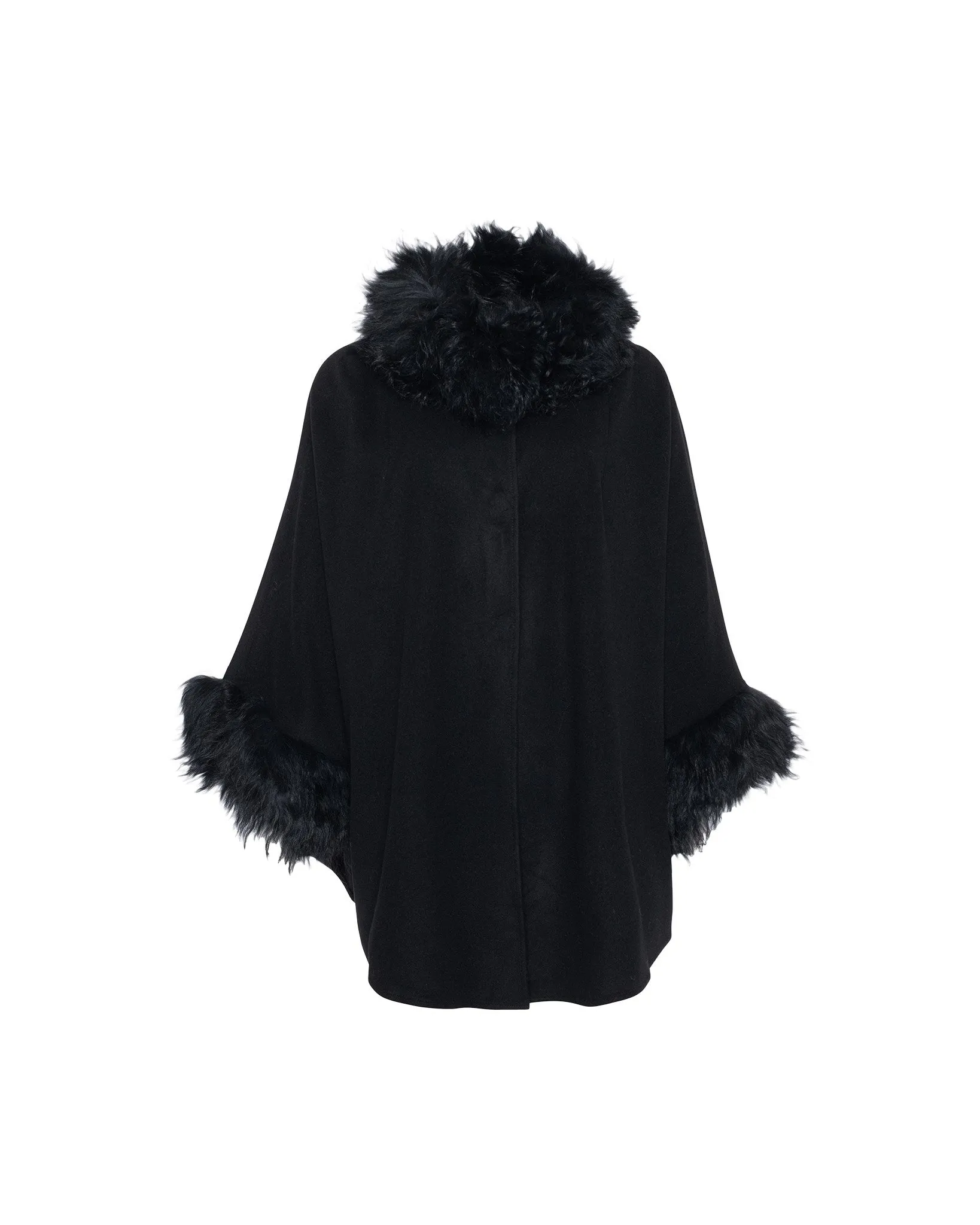 Select Cashmere & Wool Cape with Select Lamb Trim