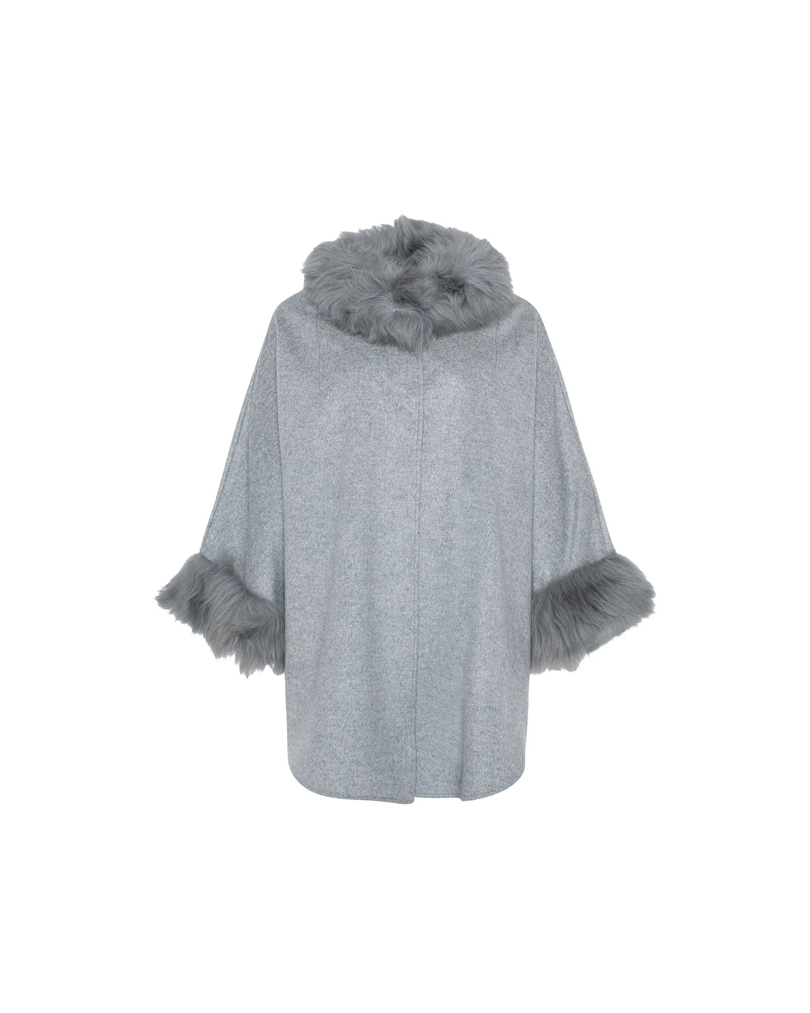 Select Cashmere & Wool Cape with Select Lamb Trim