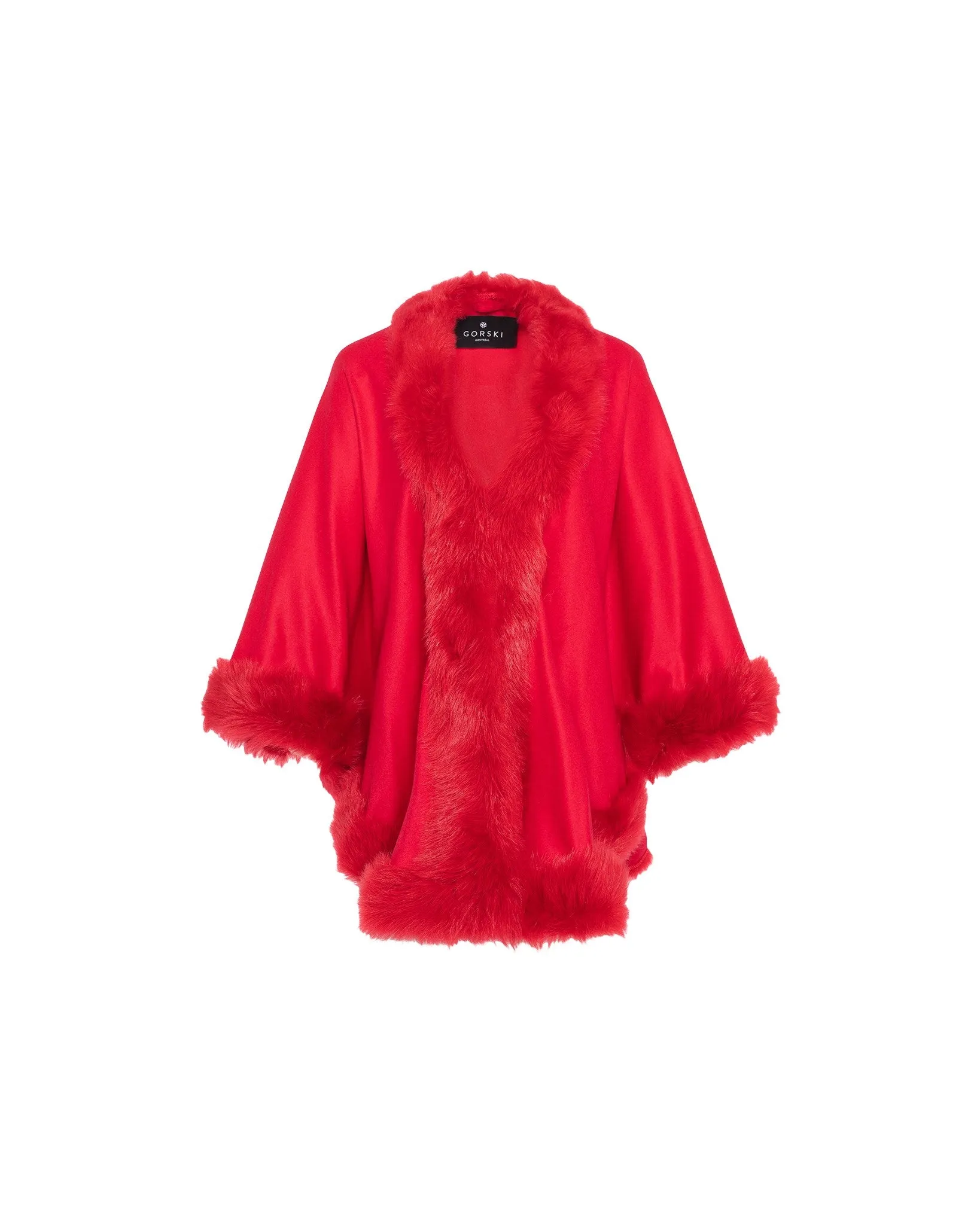 Select Cashmere Cape with Toscana Shearling Lamb Trim