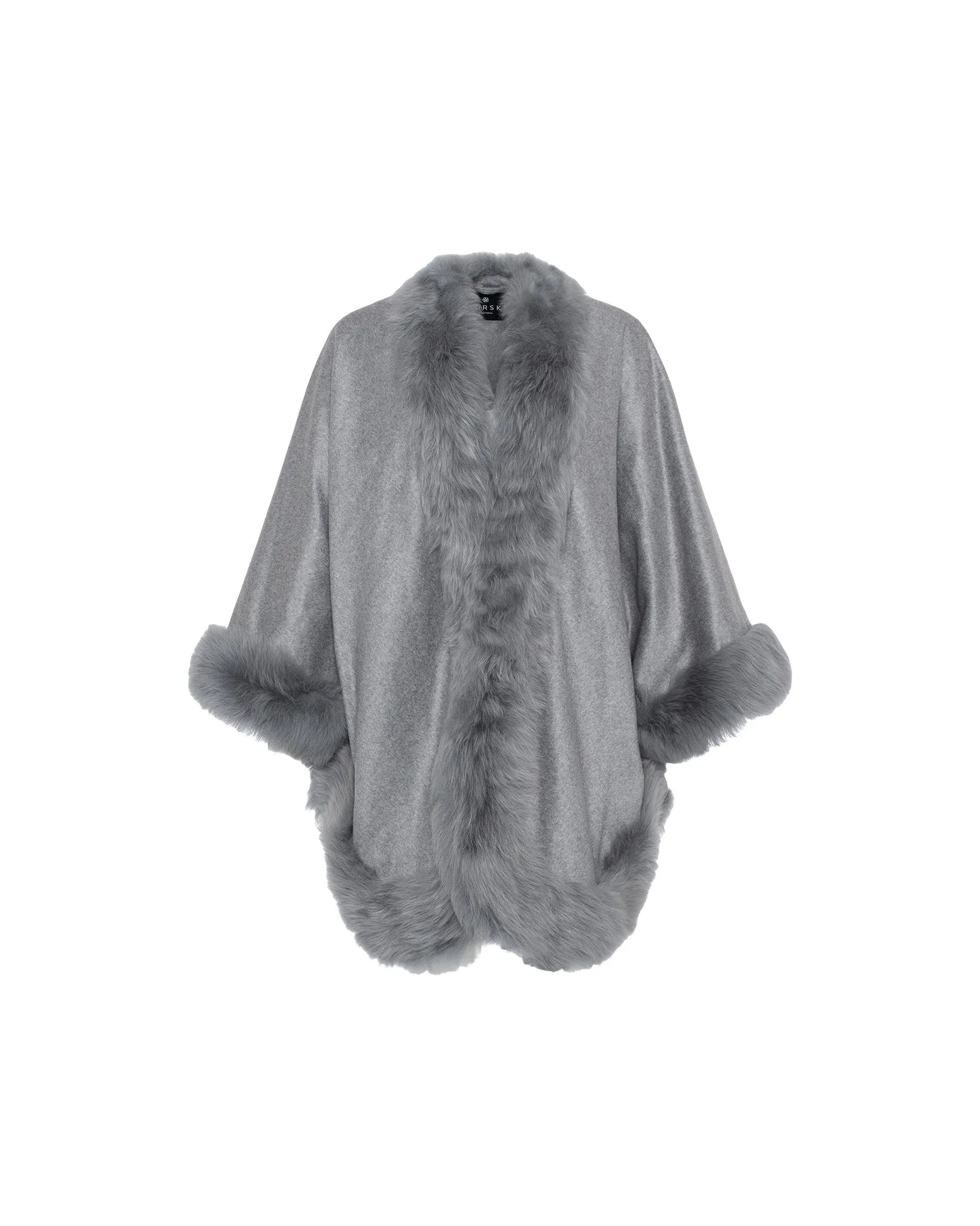 Select Cashmere Cape with Toscana Shearling Lamb Trim