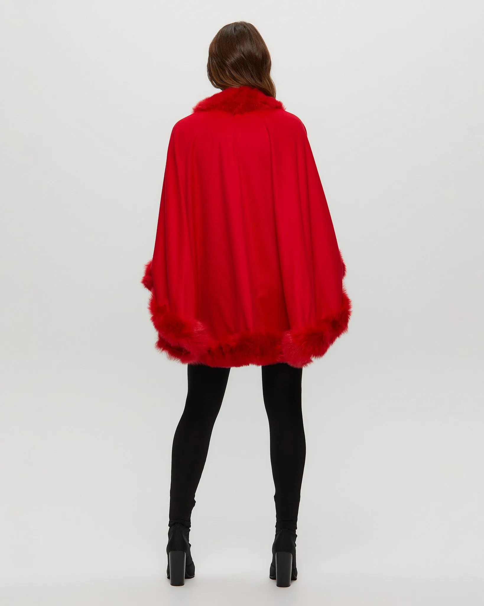 Select Cashmere Cape with Toscana Shearling Lamb Trim