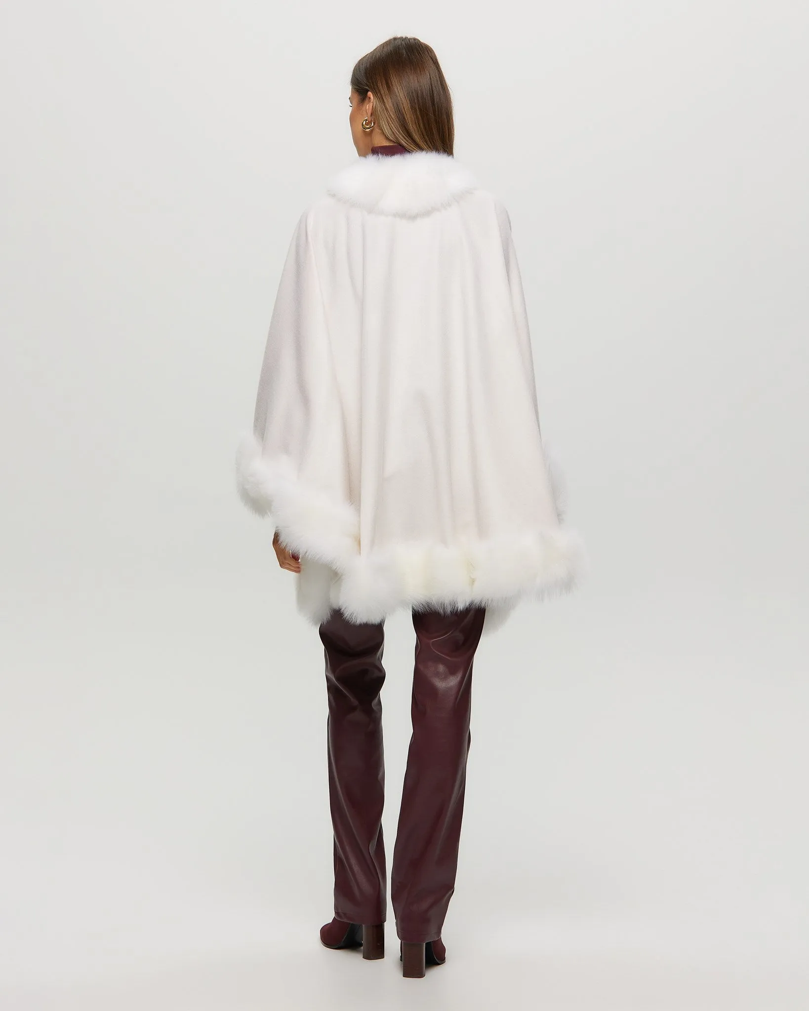 Select Cashmere Cape with Toscana Shearling Lamb Trim