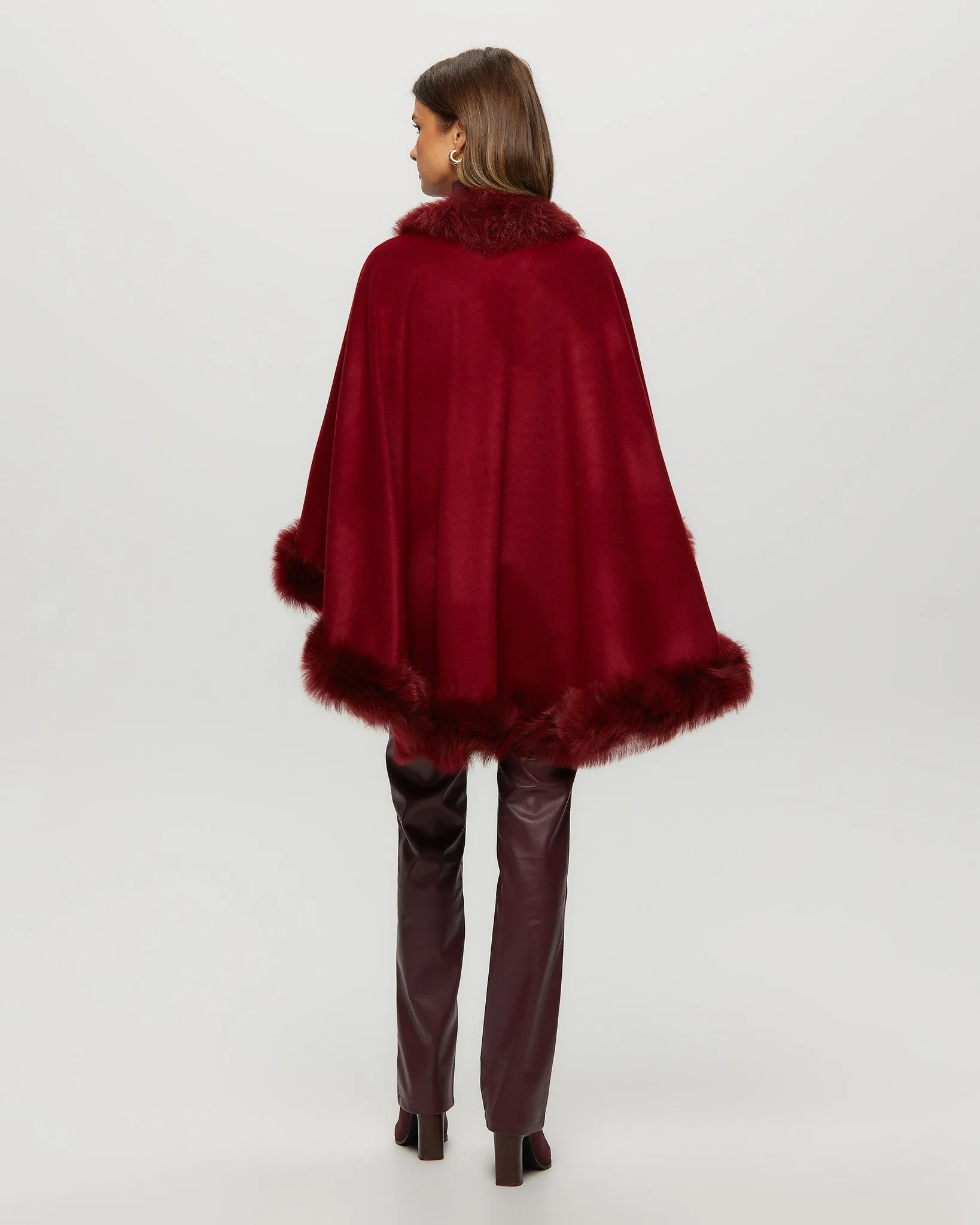 Select Cashmere Cape with Toscana Shearling Lamb Trim