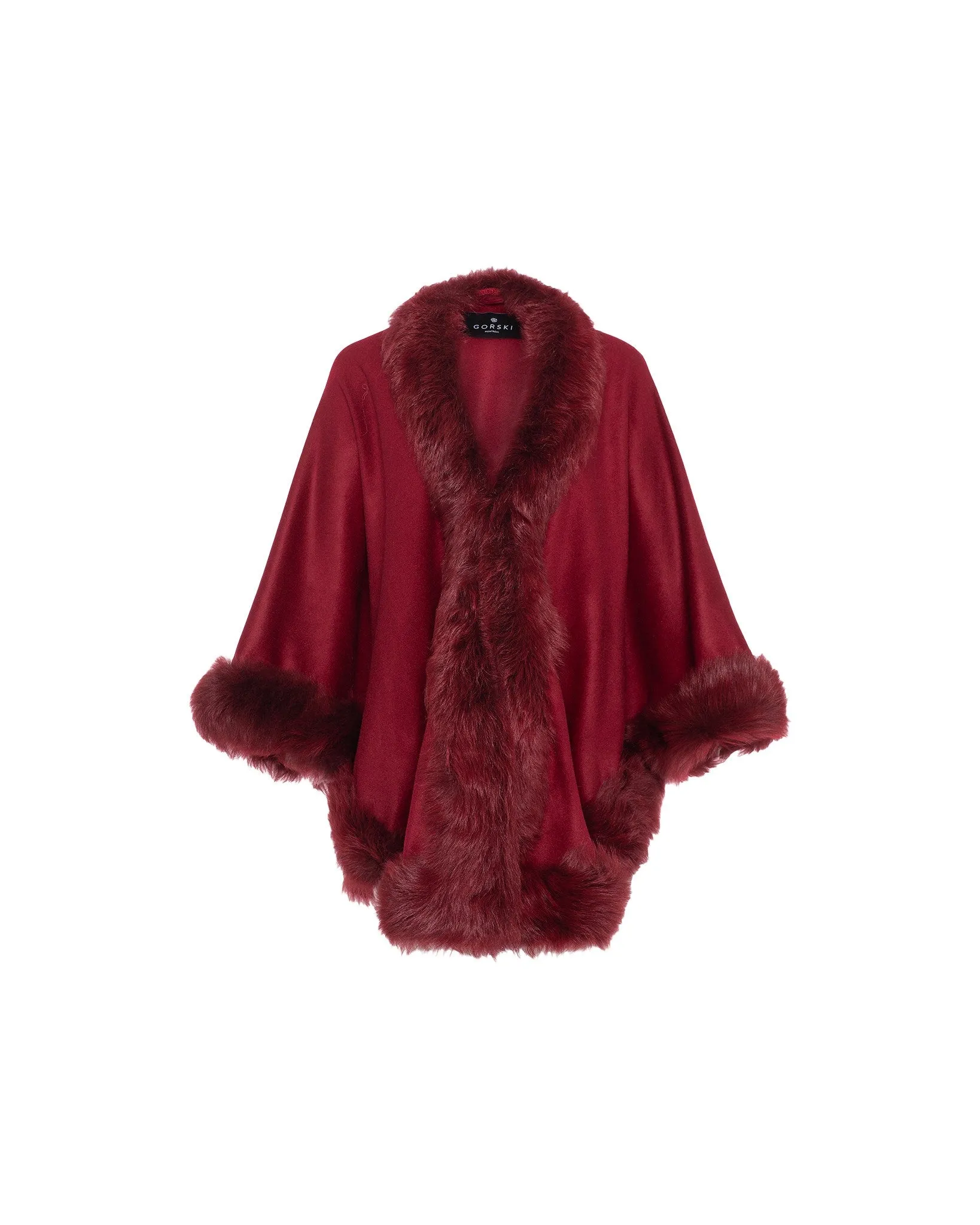 Select Cashmere Cape with Toscana Shearling Lamb Trim