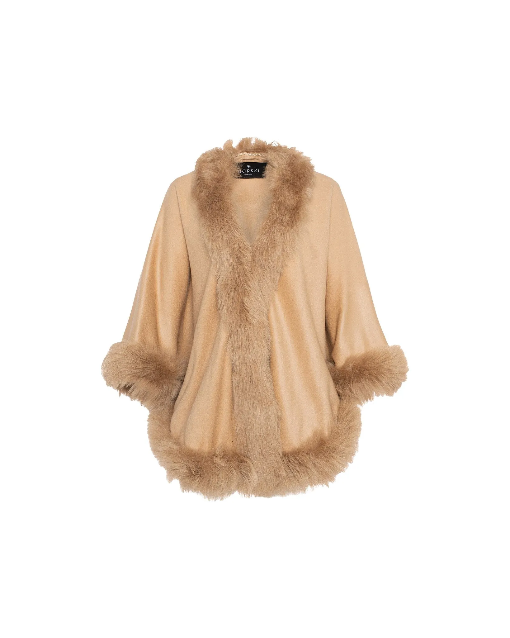 Select Cashmere Cape with Toscana Shearling Lamb Trim